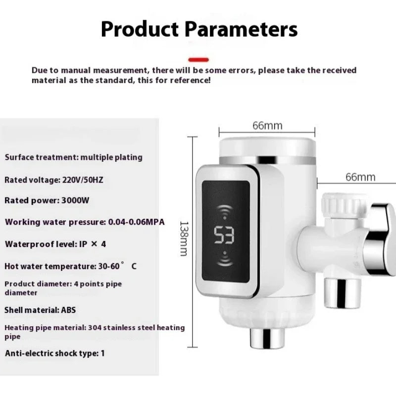 Super Aquecedor Instantâneo com termômetro Digital – Recarregável e Sem Fio!