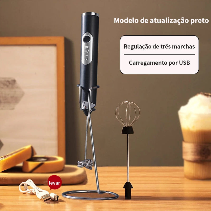 SUPER Batedor Misturador Mixer Elétrico para Bebidas Leite Café Portátil