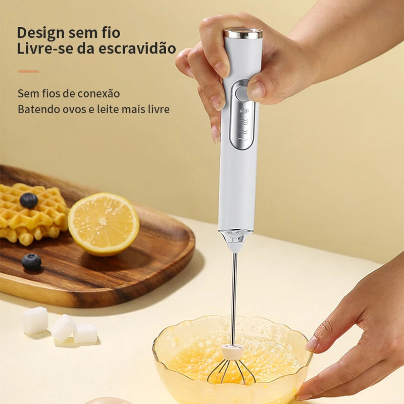 SUPER Batedor Misturador Mixer Elétrico para Bebidas Leite Café Portátil