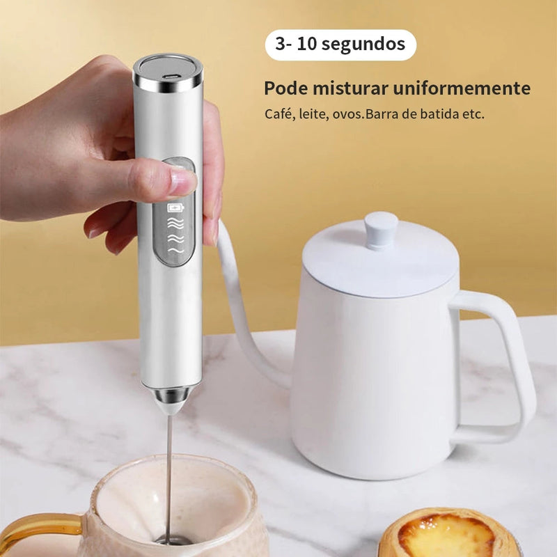 SUPER Batedor Misturador Mixer Elétrico para Bebidas Leite Café Portátil