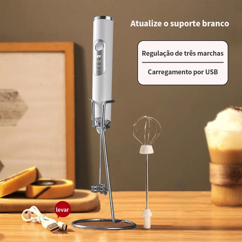 SUPER Batedor Misturador Mixer Elétrico para Bebidas Leite Café Portátil